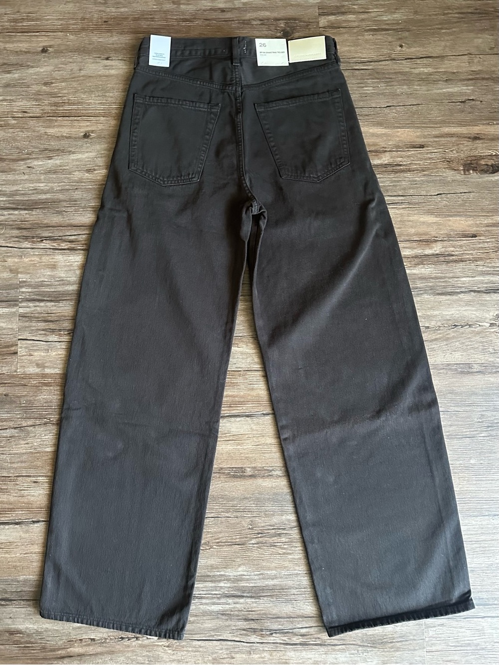 NWT Citizens of Humanity Brynn Drawstring Denim Trouser in Carob, Dark Brown, 26 - Picture 4 of 8